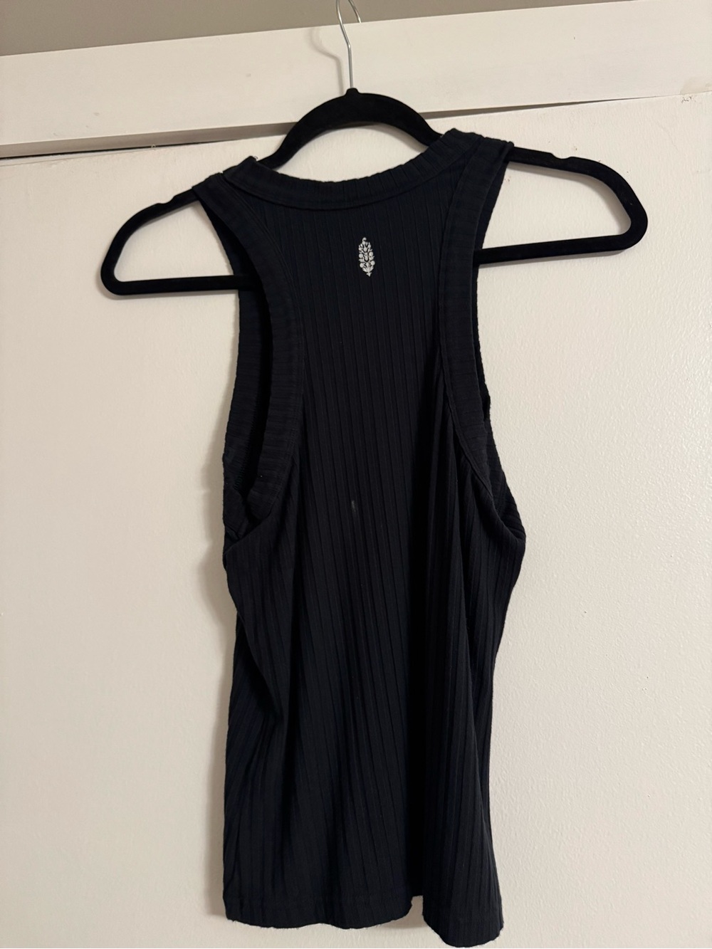 Boden Black Ribbed Racerback Tank